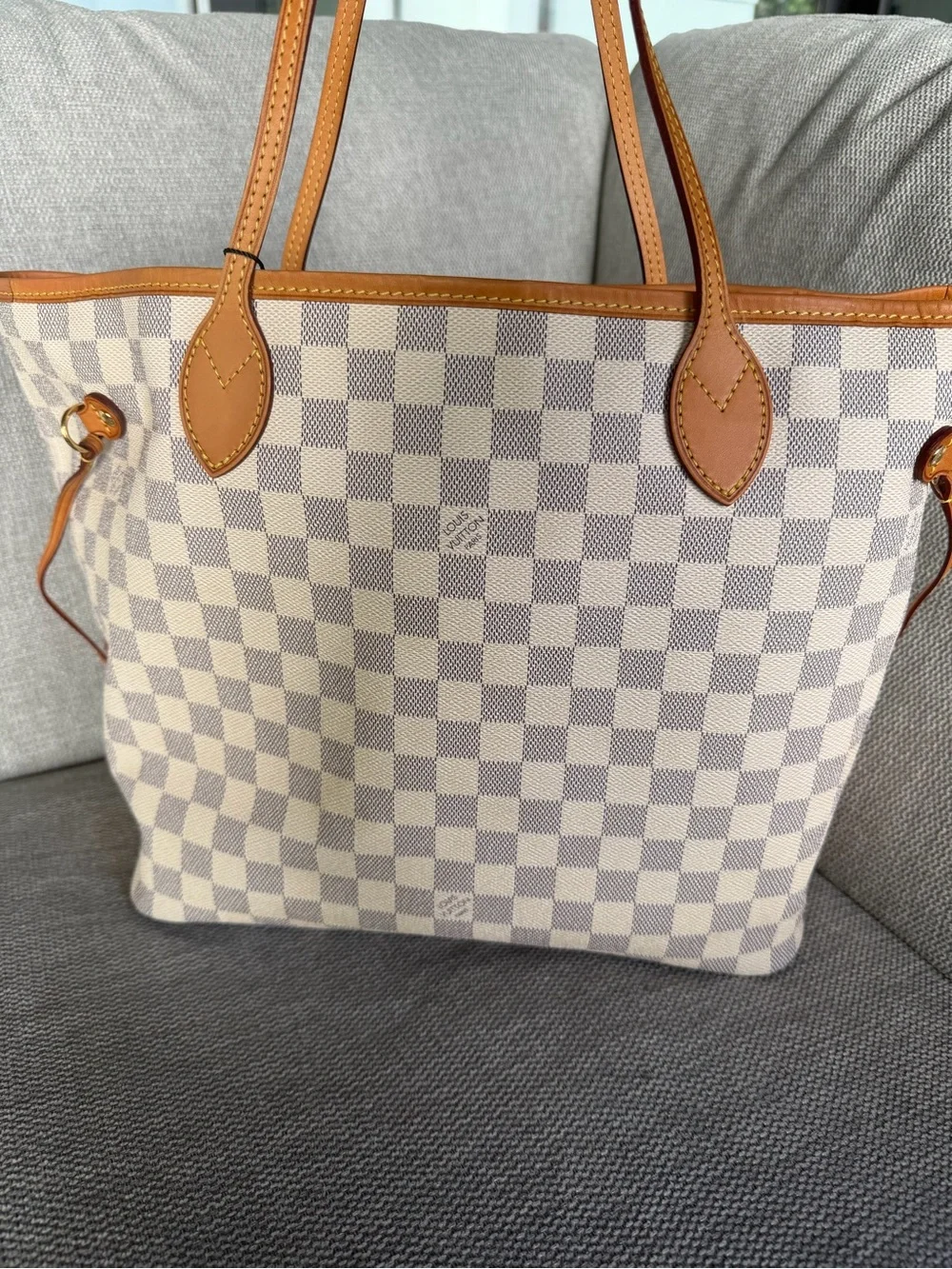 Authentic Preowned Louis Vuitton Damier Azur Neverfull MM Canvas Tote Handbag